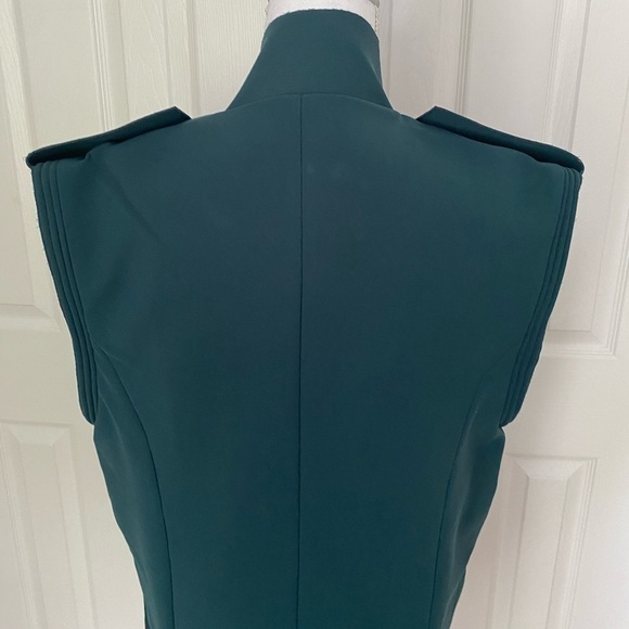 Self Portrait- NWT Green Teal Oversized Belt Buckle Vest - Picture 3 of 13